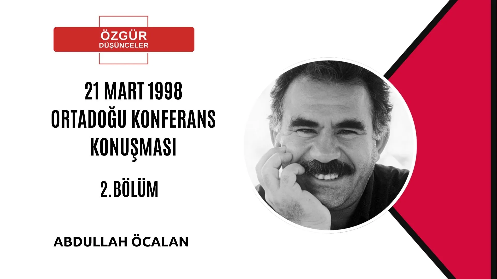 1 Mart 1998 Ortadoğu Konferansı Konuşması 2.Bölüm: İktidara karşı Yaşam ve Özgürlüğün Yeniden İnşası